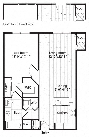 Apartment D407 floorplan